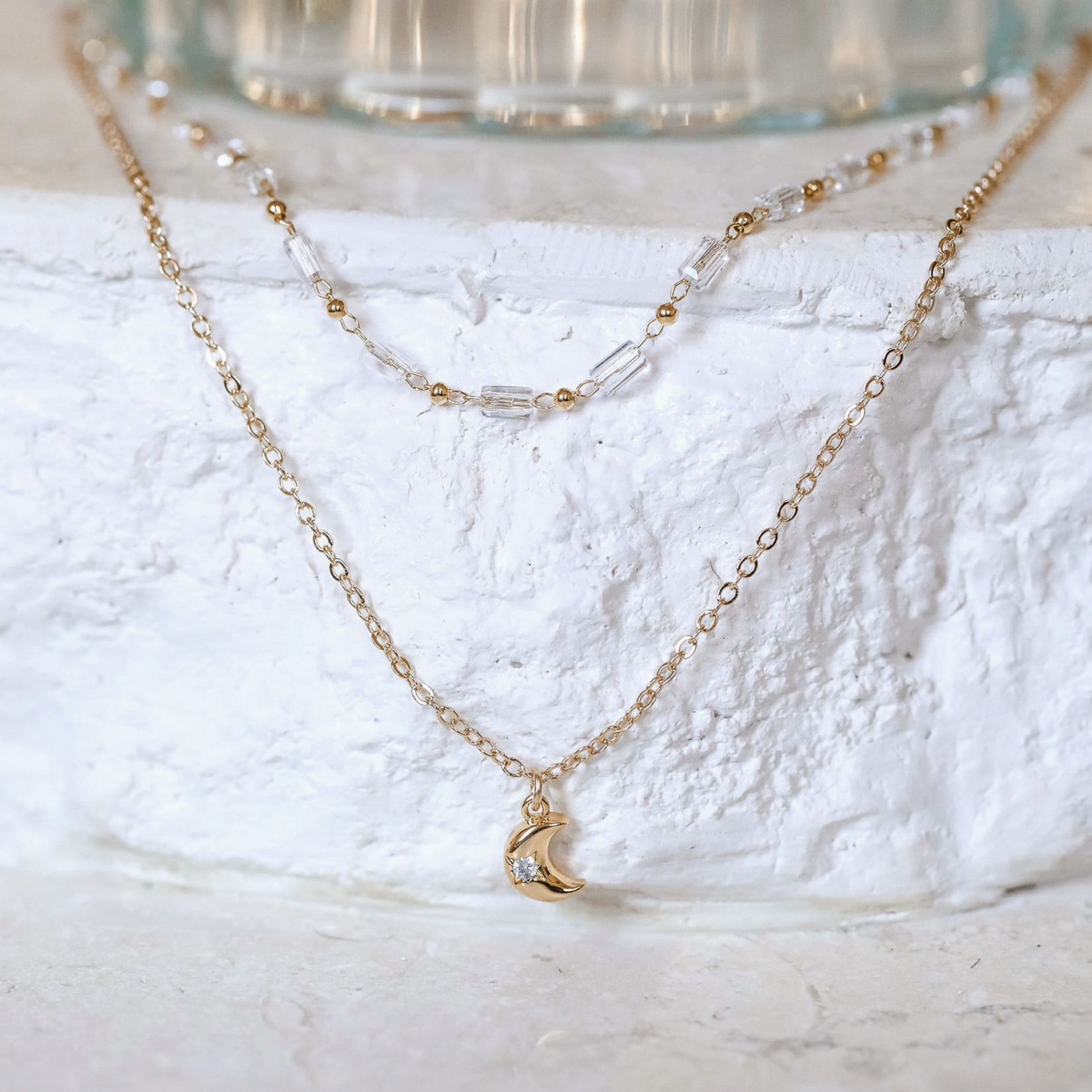*Astra Double Charm Necklace · Gold