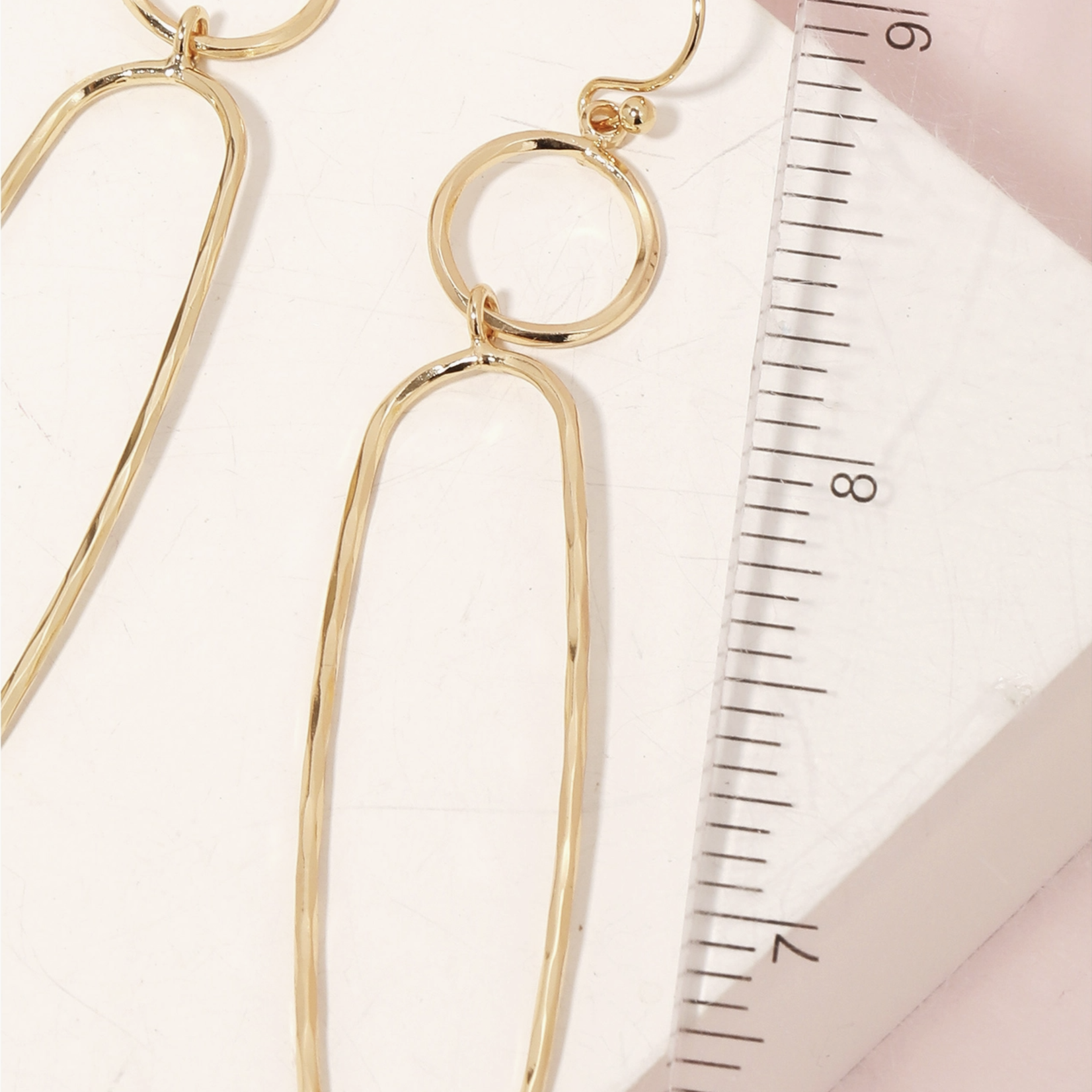*Dainty Wire Shapes Dangle Hook Earrings · Gold