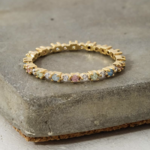 Delicate Rhinestone Eternity Fashion Ring · Gold