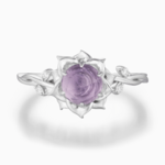 Moonflower Amethyst Ring · White Gold Vermeil · 7