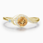 Air Aquamarine & Citrine Ring · Yellow Gold Vermeil · 8