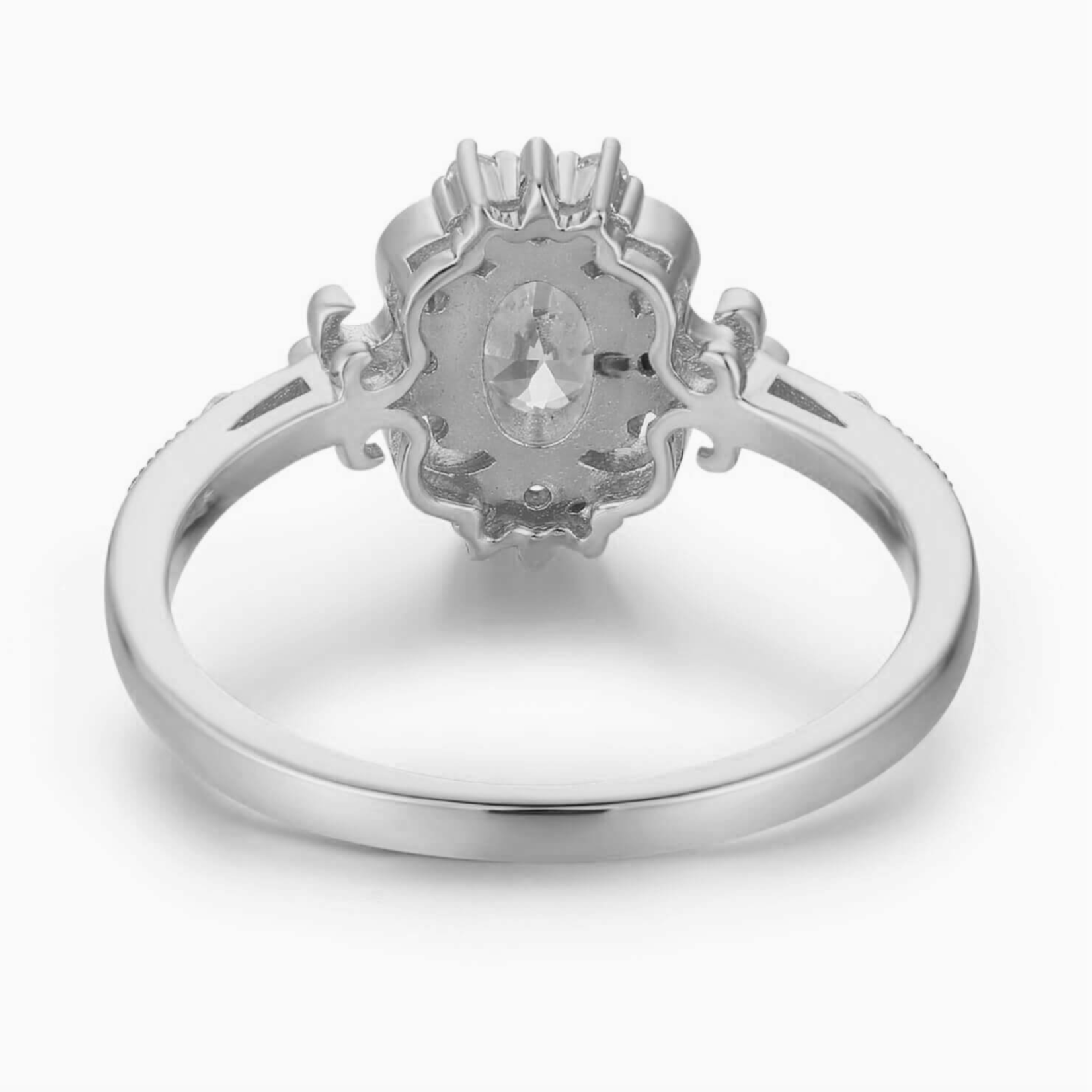 Atlantis Vintage White Topaz Ring · White Gold Vermeil ·