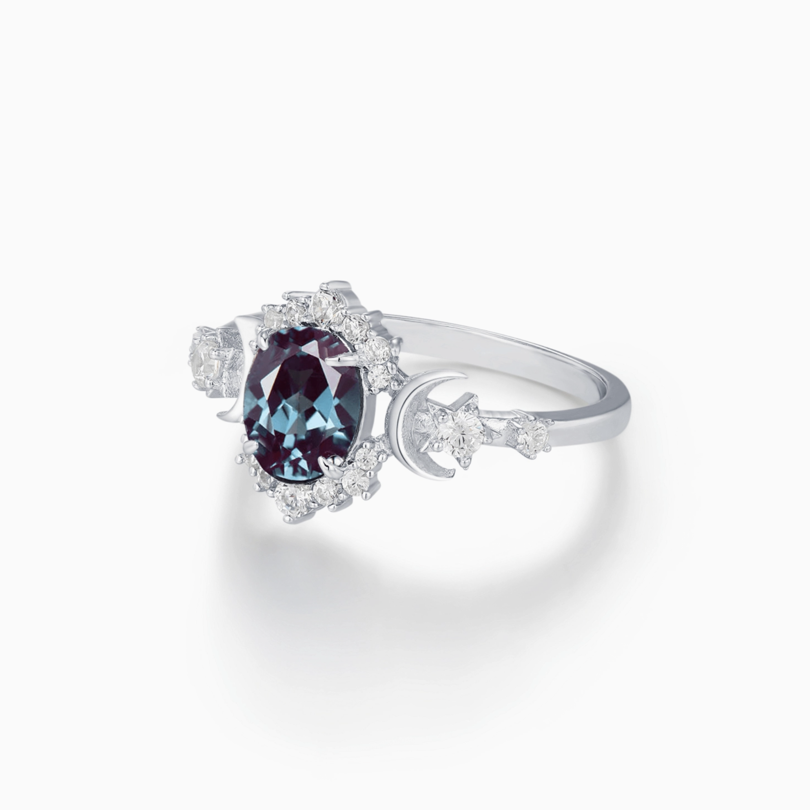 Galactic Alexandrite Ring · White Gold Vermeil ·