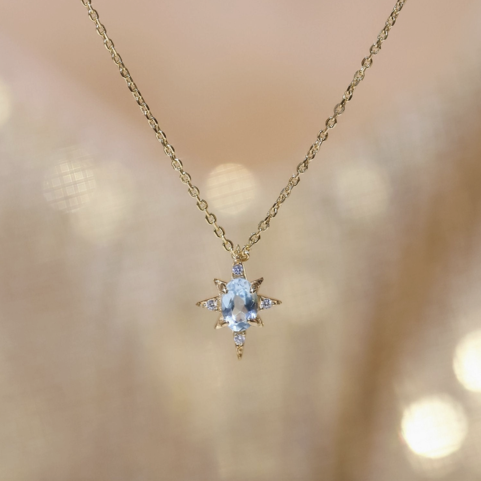 Ocean Star Blue Topaz Necklace · Yellow Gold Vermeil