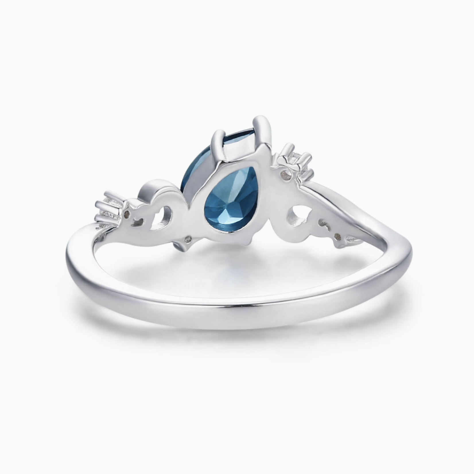 *Midnight Seabed London Blue Topaz Ring · White Gold Vermeil · 7