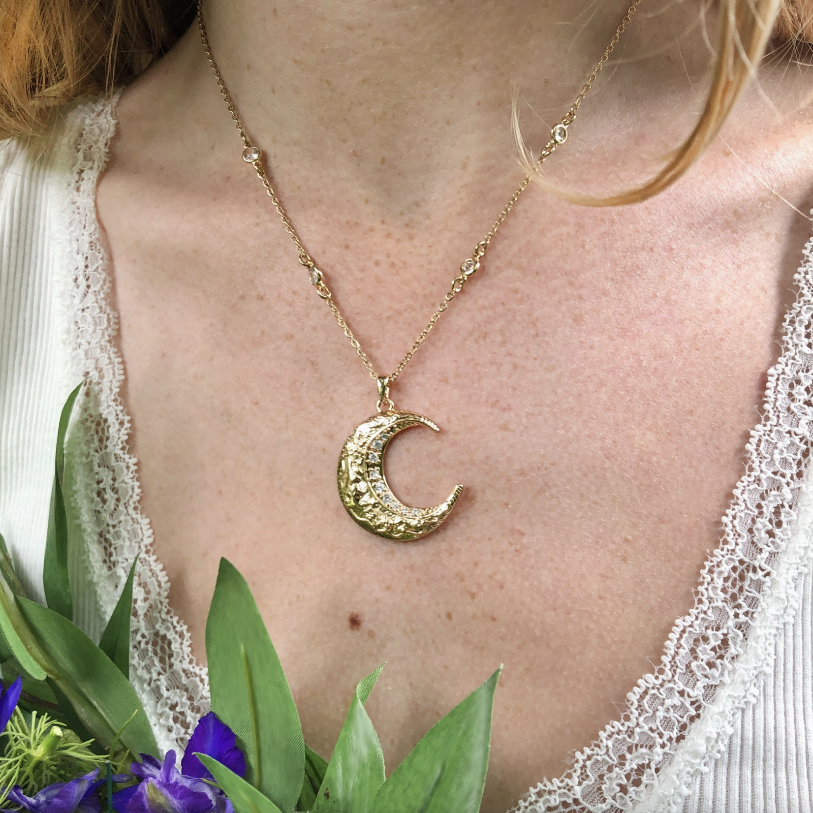 Hare Moon Necklace · 14K Gold Plating