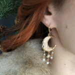 Hare Moon Earrings · 14K Gold Plating