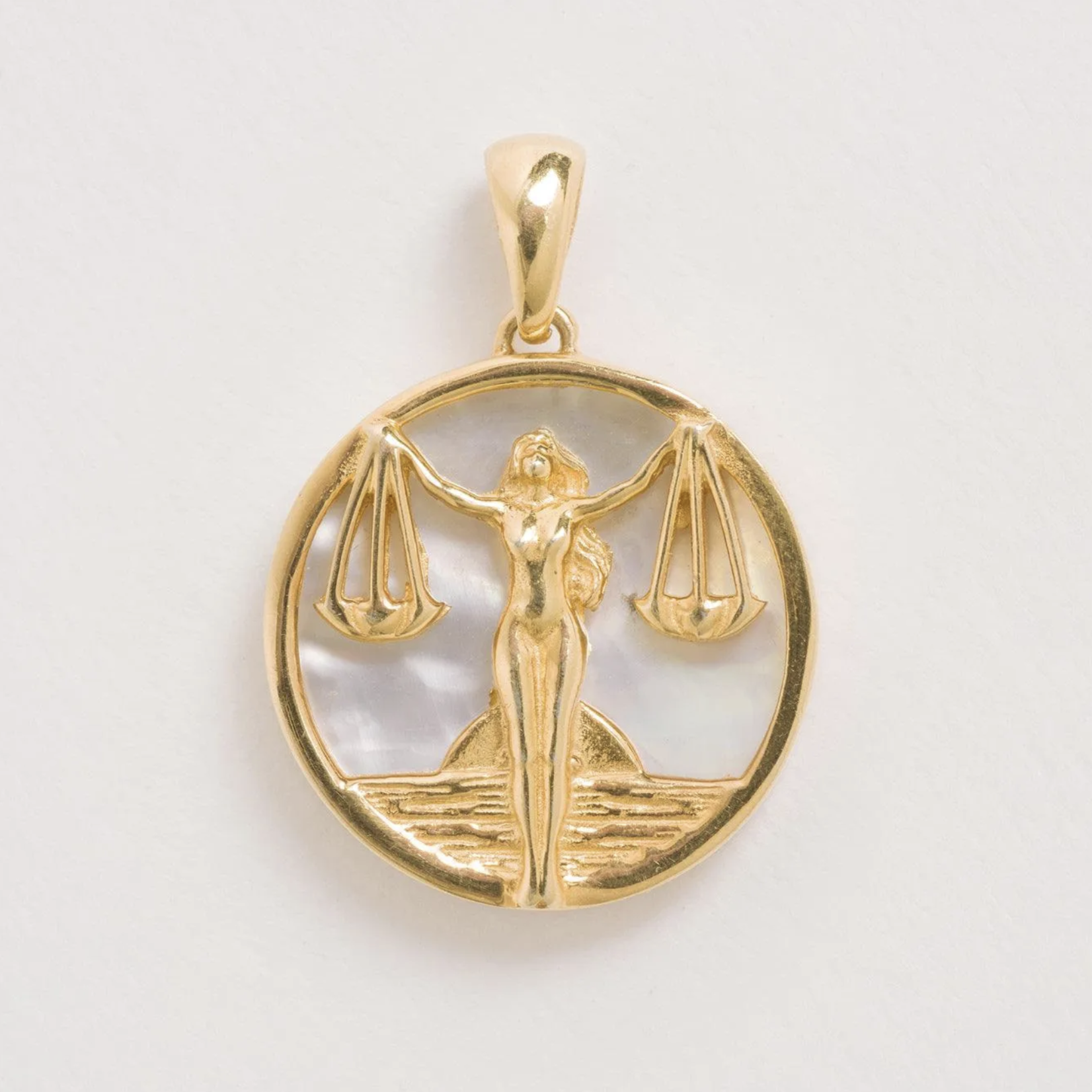 *Zodiac Libra Necklace with Mother of Pearl · 18K Gold Vermeil