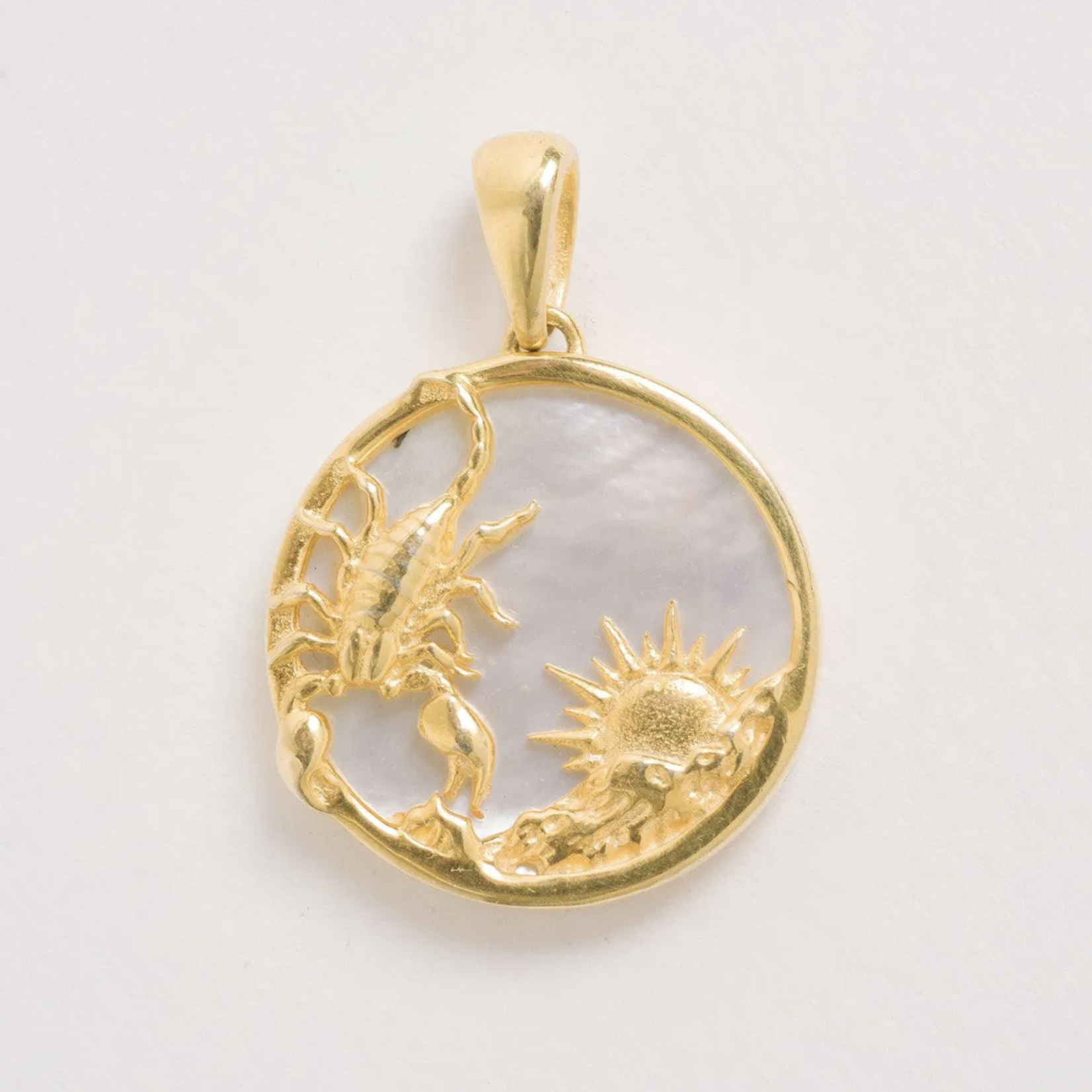 *Zodiac Scorpio Necklace with Mother of Pearl · 18K Gold Vermeil