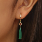 Garnet & Green Onyx Earrings · Yellow Gold Vermeil