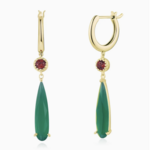 Garnet & Green Onyx Earrings · Yellow Gold Vermeil