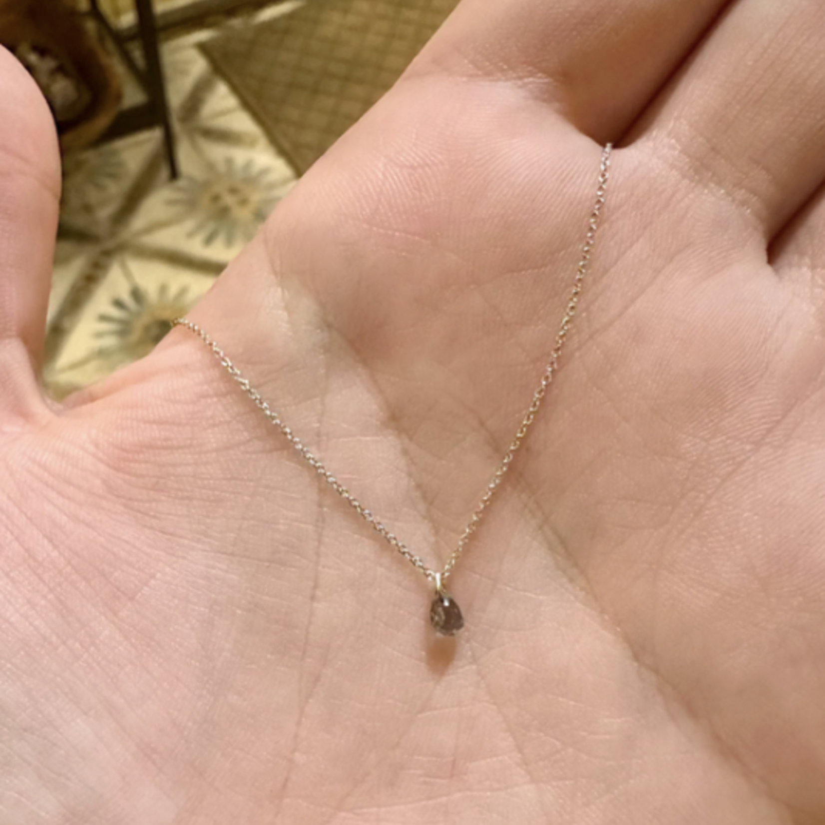 Tiny Constellation Drop Necklace · 14K Gold · Blue Sapphire