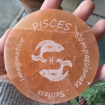 Zodiac Sign | Peach Selenite Disc | 95-100mm | Pisces