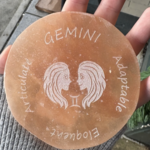 Zodiac Sign | Peach Selenite Disc | 95-100mm | Gemini