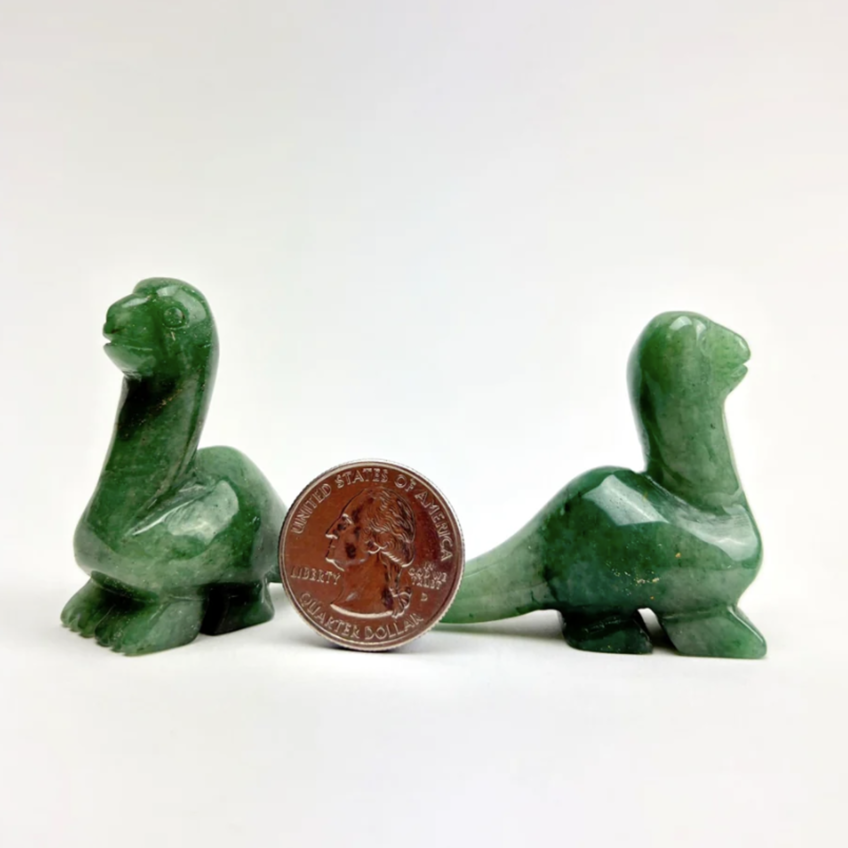 Crystal Carved Dinosaur | 45mm | Green Aventurine