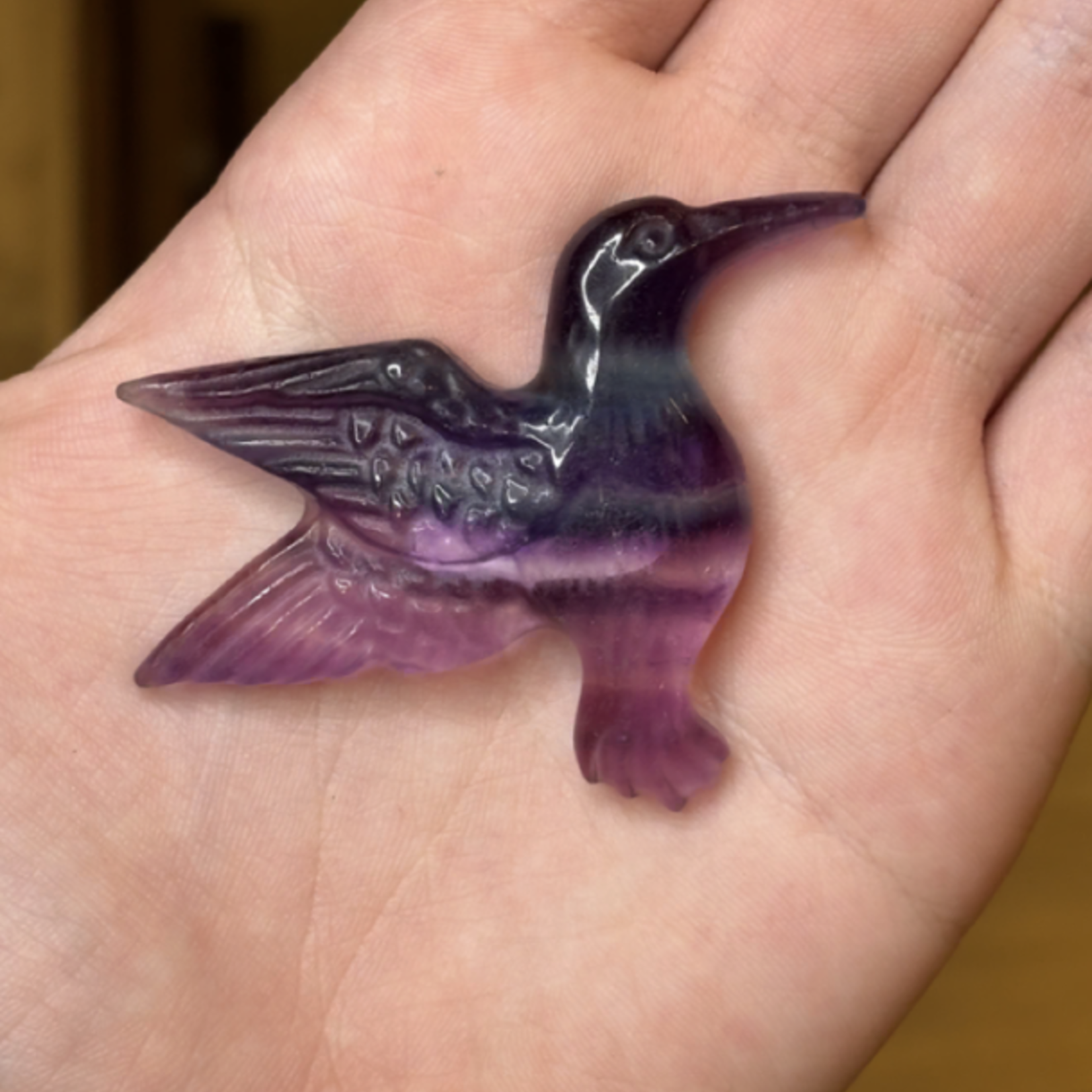 Carved Crystal Hummingbird |