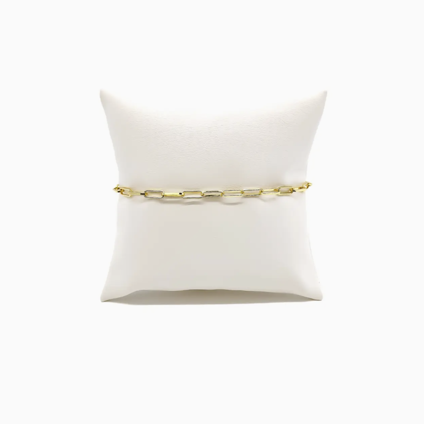 The Charm Bar Company Ashley Paperclip Chain Charm Bracelet · Gold