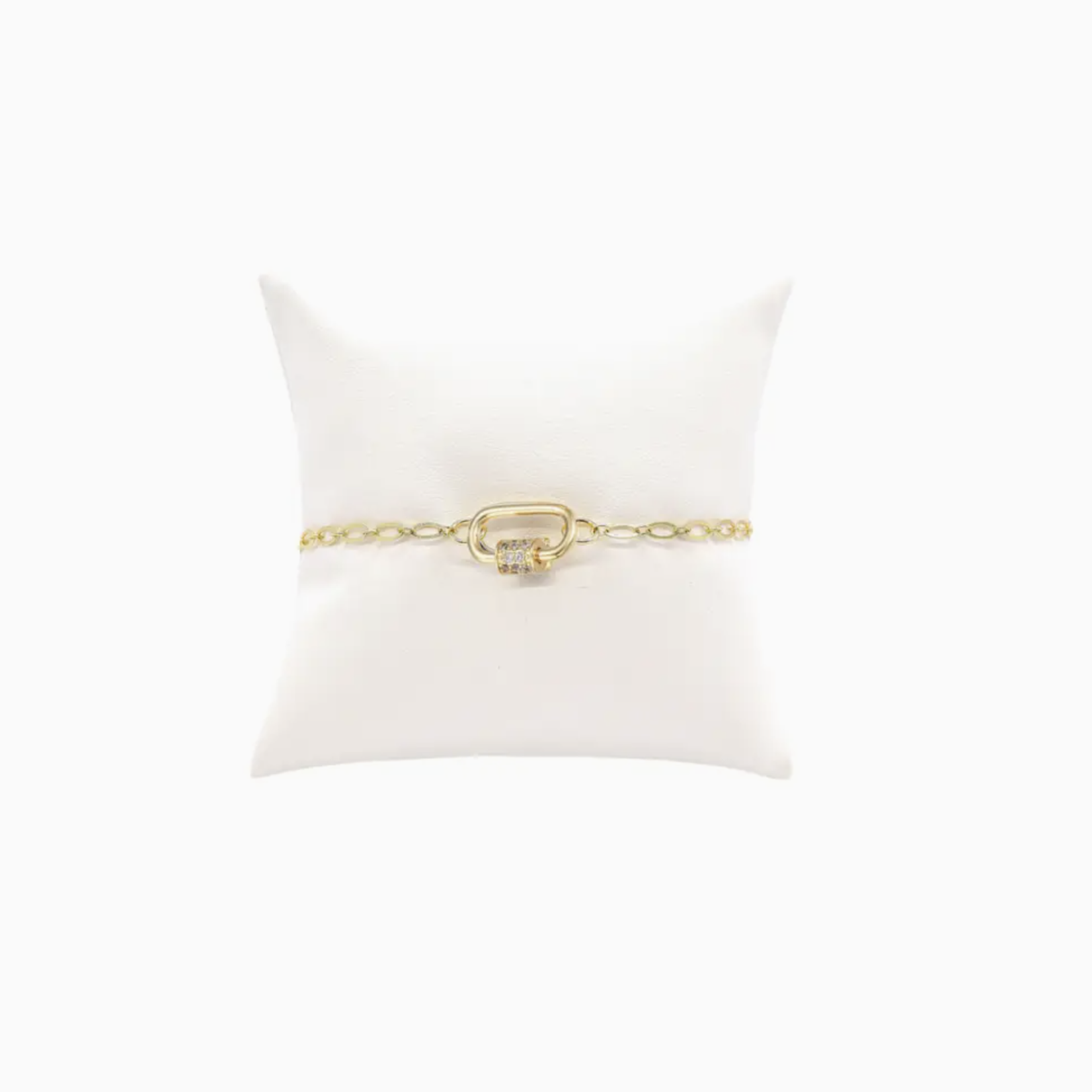 The Charm Bar Company Christie Charm Bracelet w/Gabi Carabiner · Gold