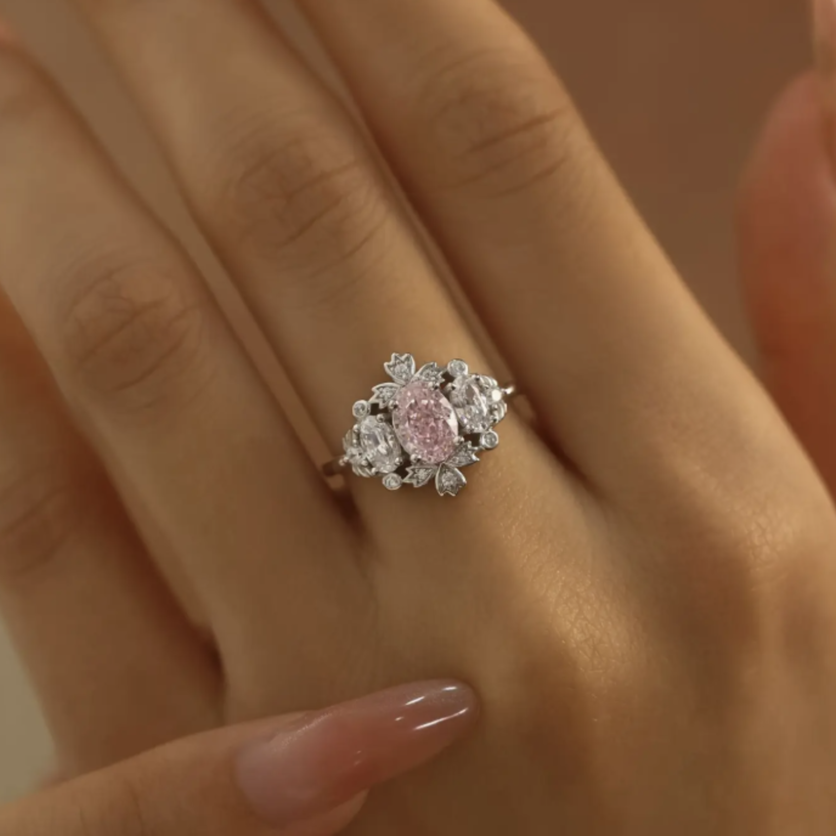 *Lilyshade Morganite Ring · White Gold Vermeil ·
