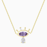 *Amethyst Evil Eye Necklace · Yellow Gold Vermeil