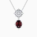 Eternal Orbit Mozambique Garnet Necklace · White Gold Vermeil