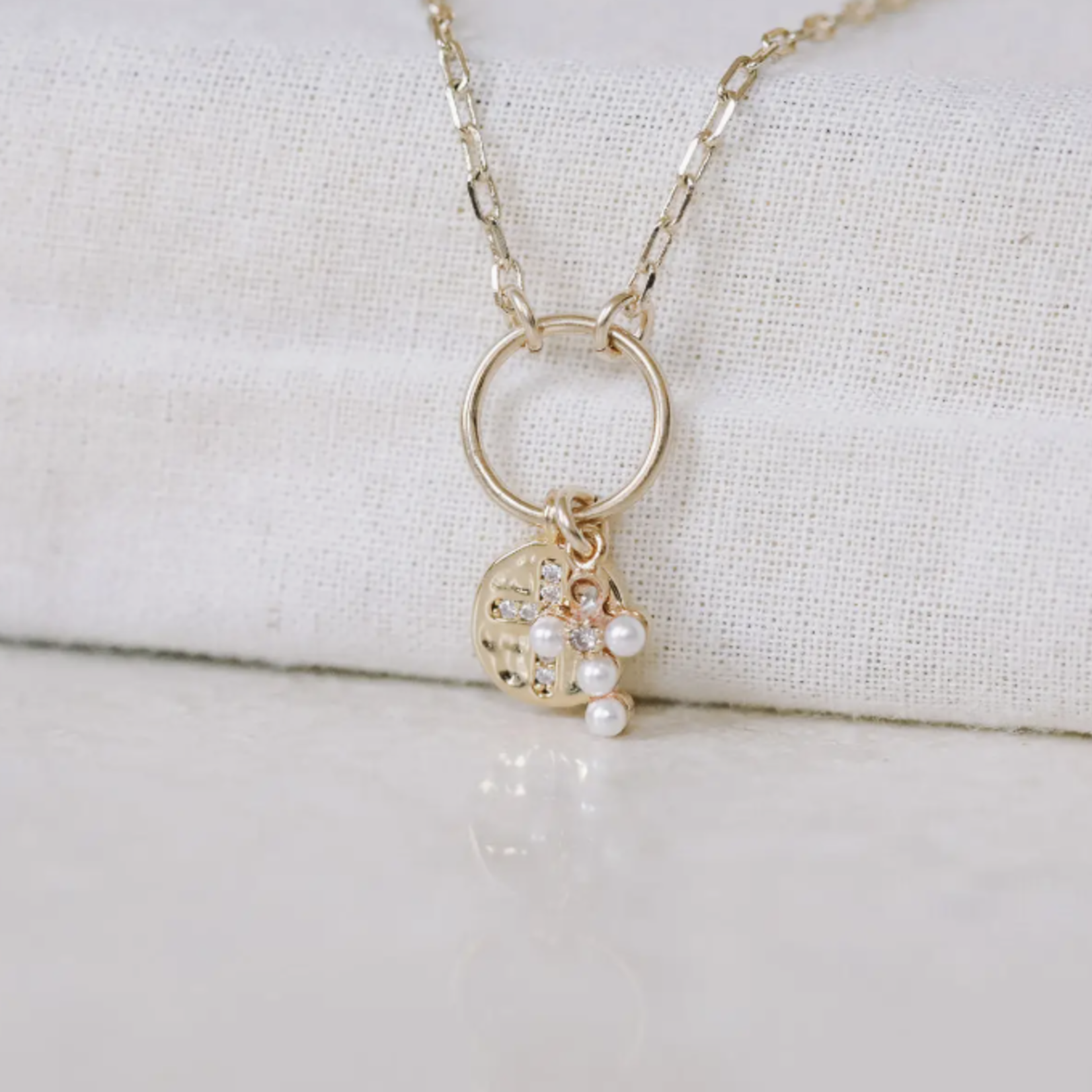 *Deux Croix Charm Necklace · Gold