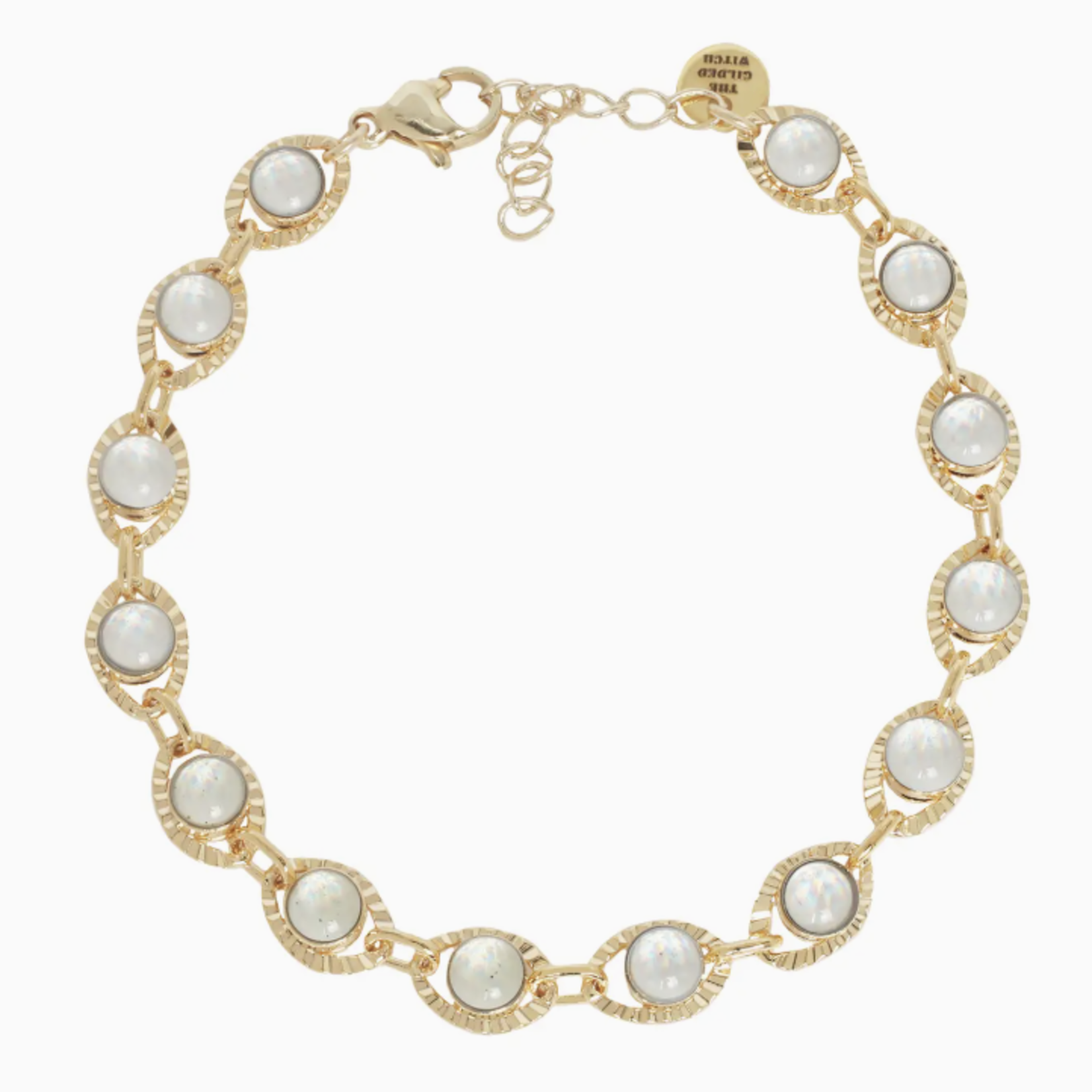 Glass Opal Chain Bracelet · Gold