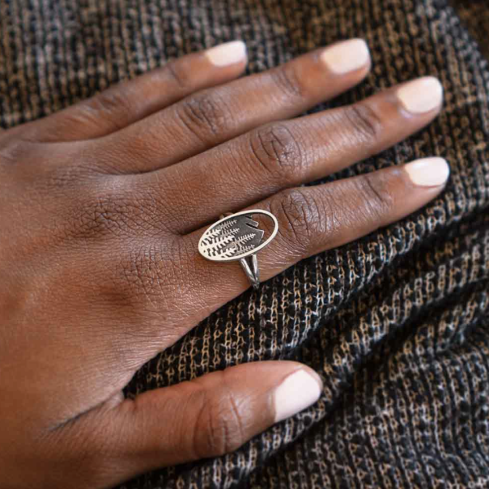 *Layered Trees & Mountains Ring · Silver · 8