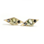 *Shillay Studs · Tourmaline & Black Diamond · 14K Gold