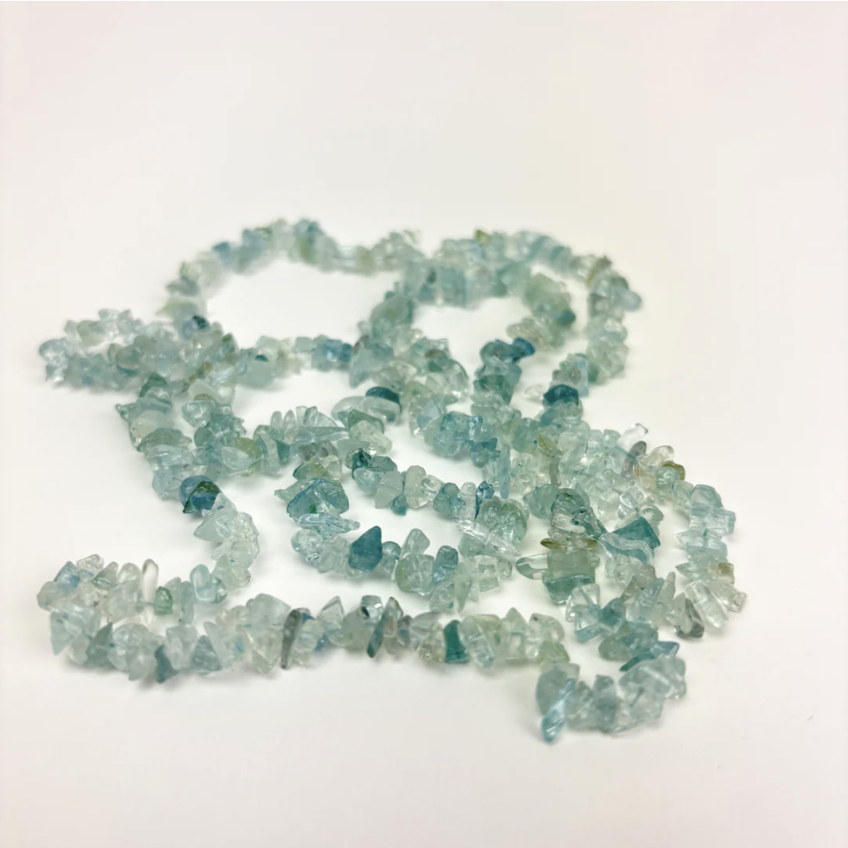 Crystal Chip Necklace · Aquamarine · 18"