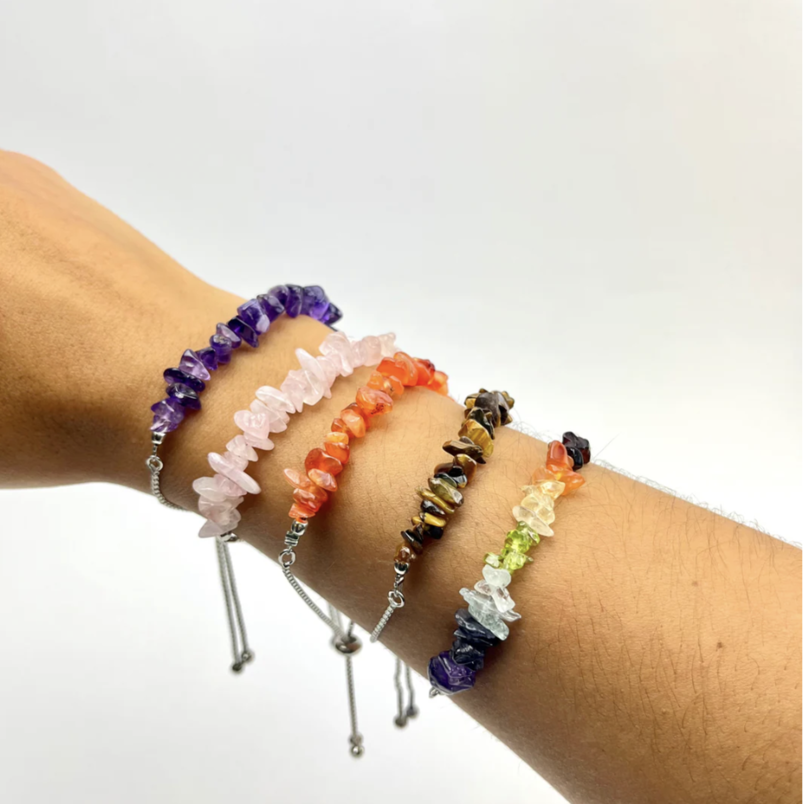 Adjustable Crystal Chip Bracelet |