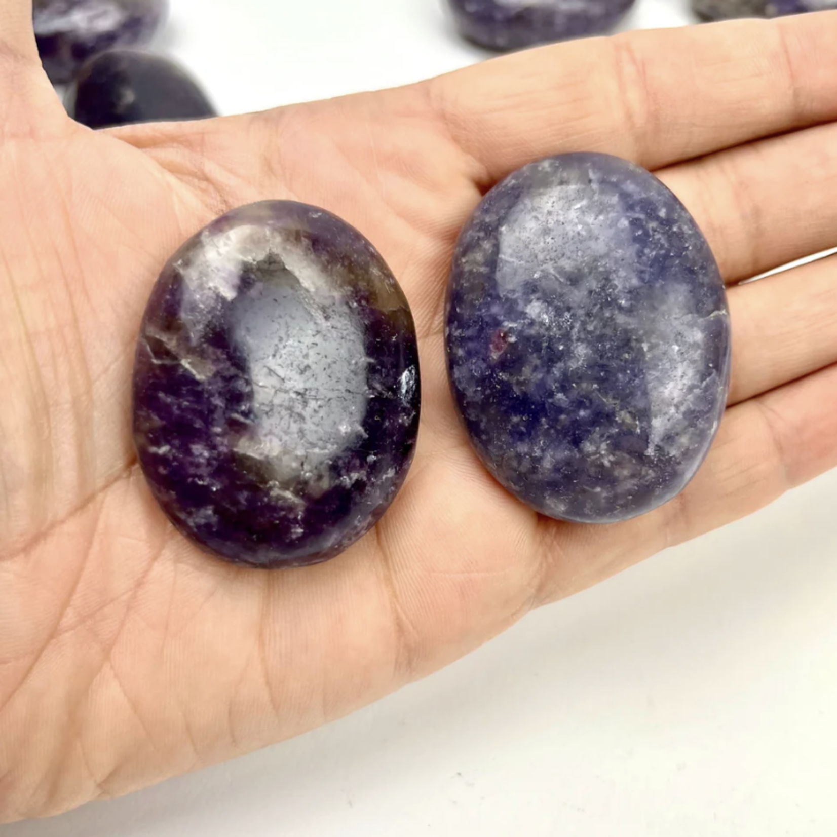 Lepidolite Palm Stone | 30-40mm | "A" Grade | India
