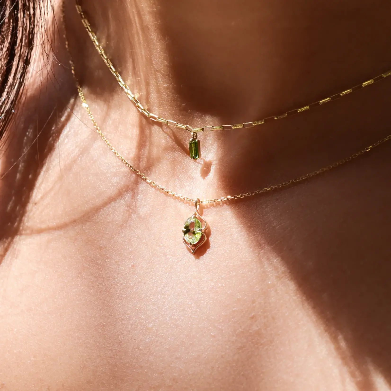 *Sunblink Necklace · Tourmaline · 14K Gold