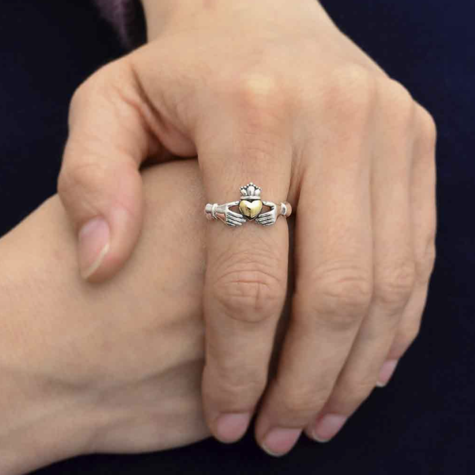 Claddagh Ring with Bronze Heart · Silver ·