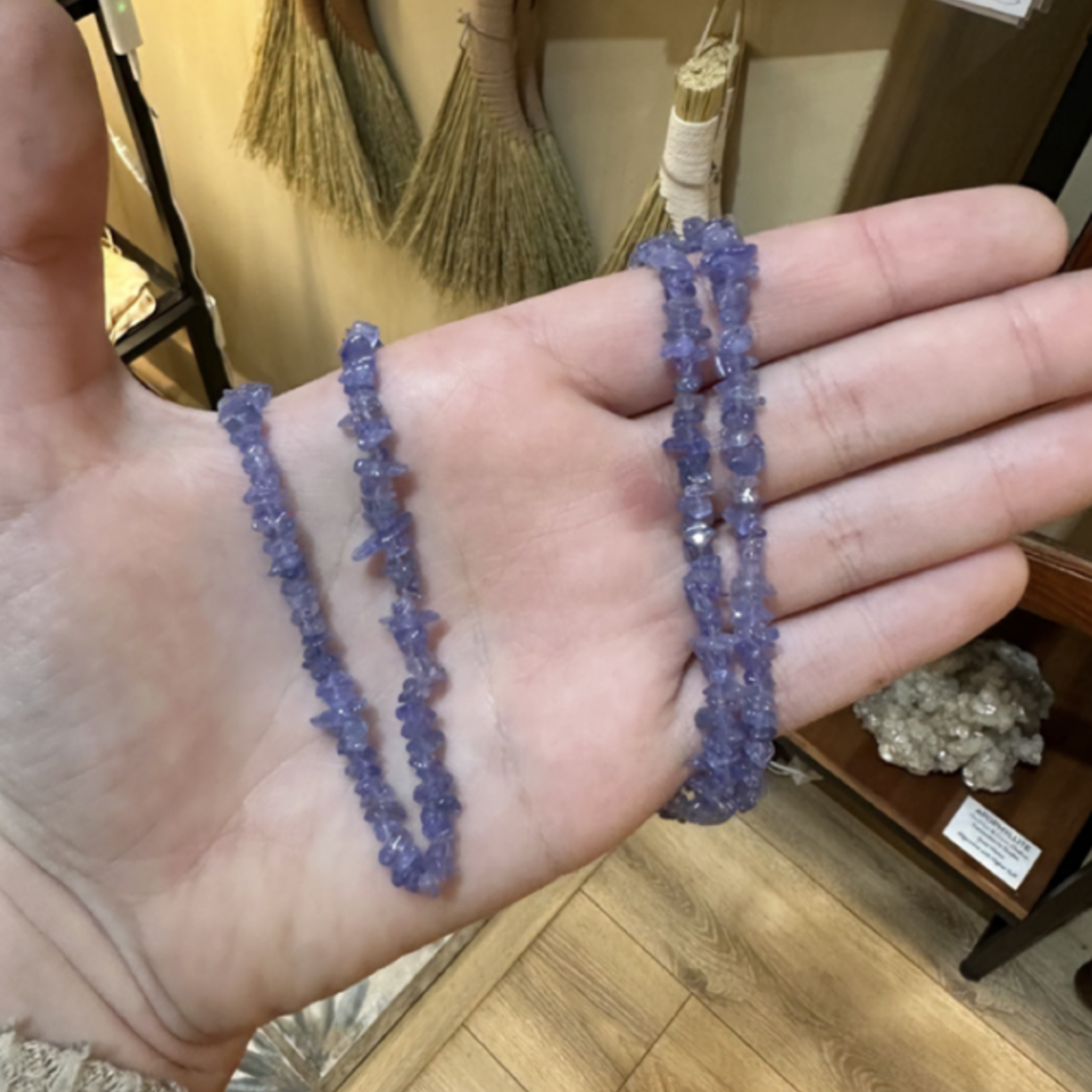 Crystal Chip Necklace · Tanzanite · 36"
