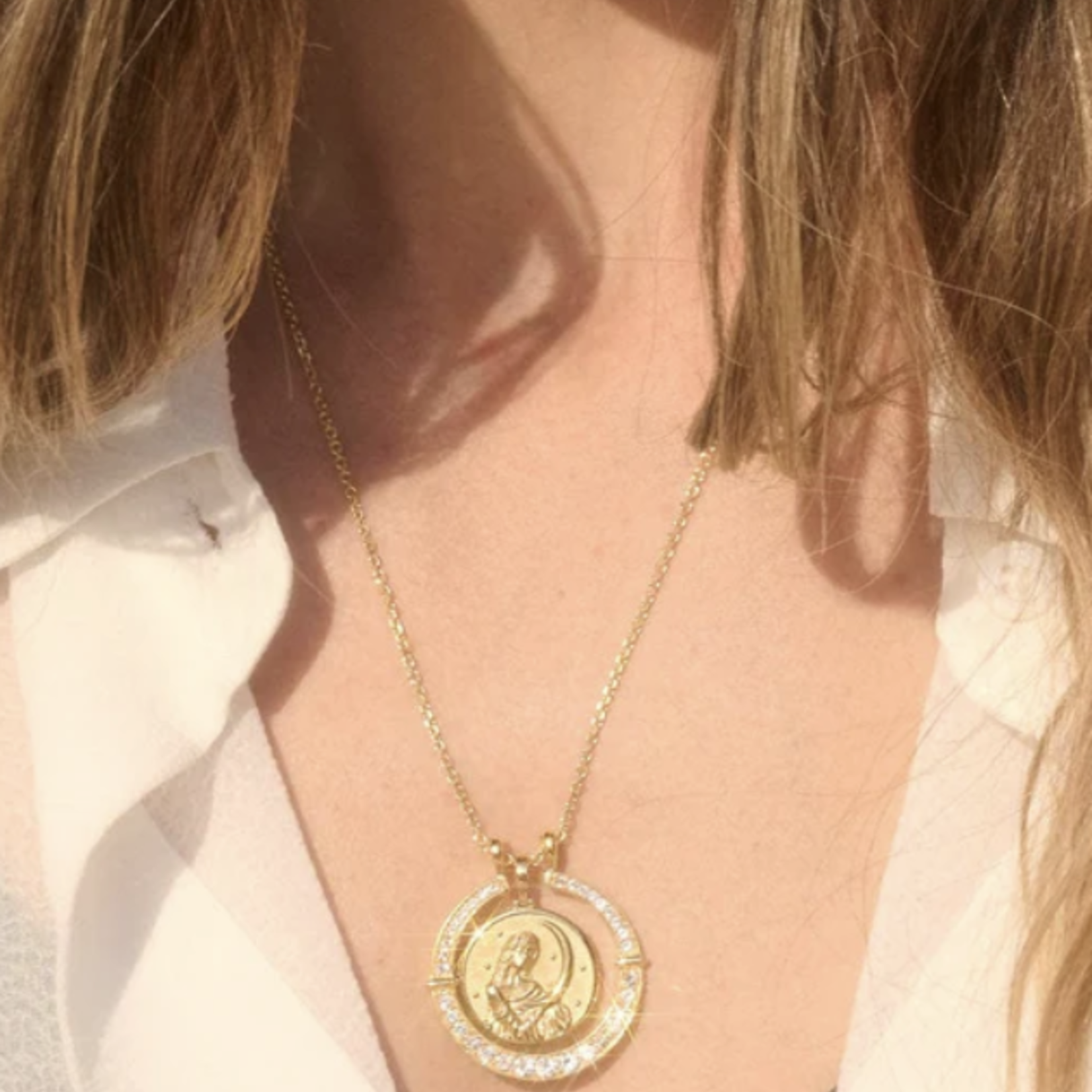 *White Topaz Goddess Halo · 14K Gold Vermeil