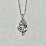 Prehistoric Works Small Snake w/Diamond · 24K Gold & Silver