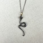 Prehistoric Works Large Snake w/Sapphire · 24K Gold & Silver