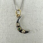Prehistoric Works Half Moon w/Diamond · 24K Gold & Silver