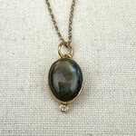 Prehistoric Works Labradorite w/Diamond · 24K Gold & Silver