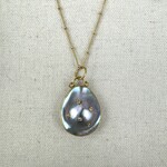 Prehistoric Works Pearl Drop w/Diamond · 24K Gold & Silver