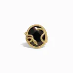 Grey Cat's Eye Snake Statement Ring · 14K Gold Vermeil · 8