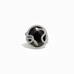 Grey Cat's Eye Snake Statement Ring · Sterling Silver · 7
