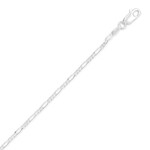 Silver Stars Collection Charm Bar · Silver · Figaro Chain · 18