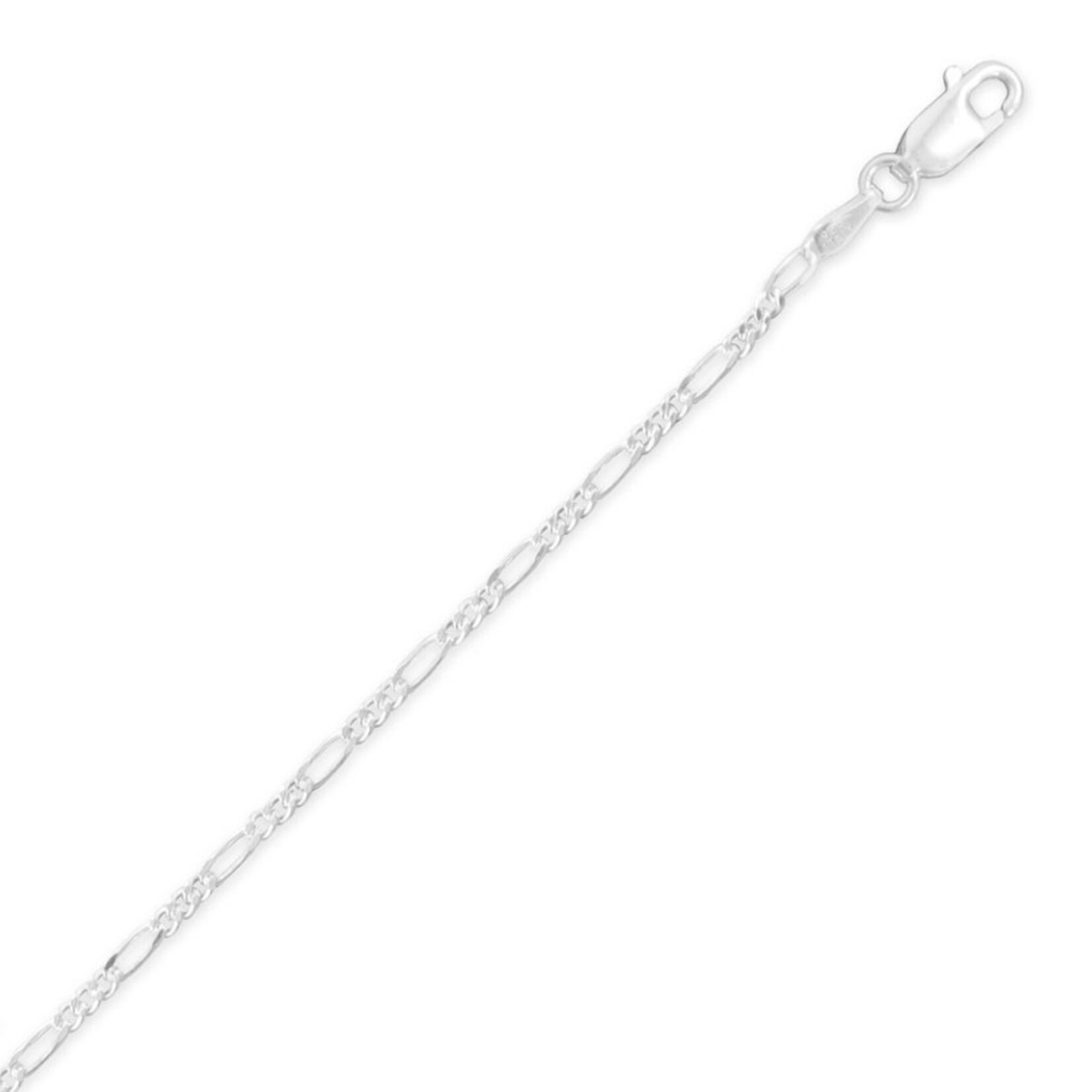 Silver Stars Collection Charm Bar · Silver · Figaro Chain · 18