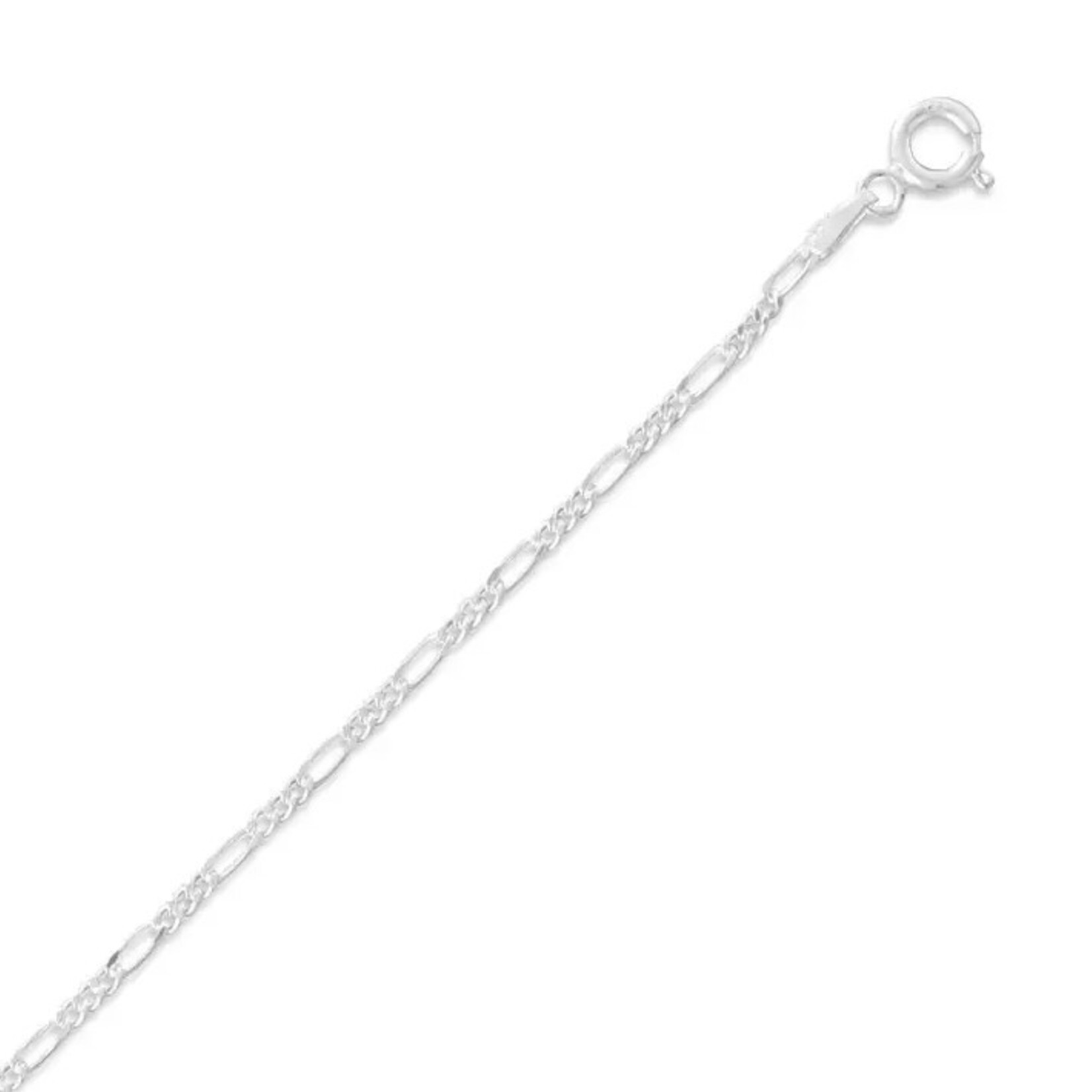 Silver Stars Collection Charm Bar · Silver · Figaro Chain · 18