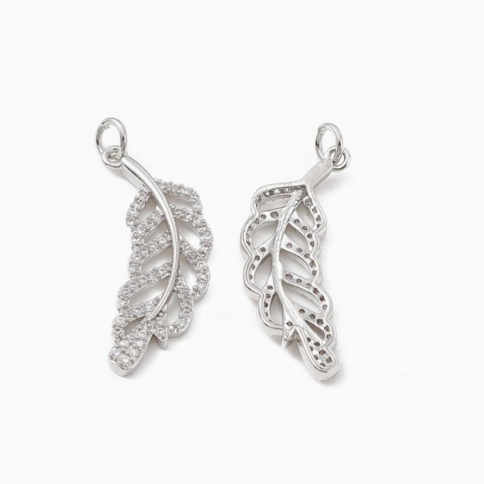 The Charm Bar Company *Charm Bar · Silver · Gem Tropical Leaf