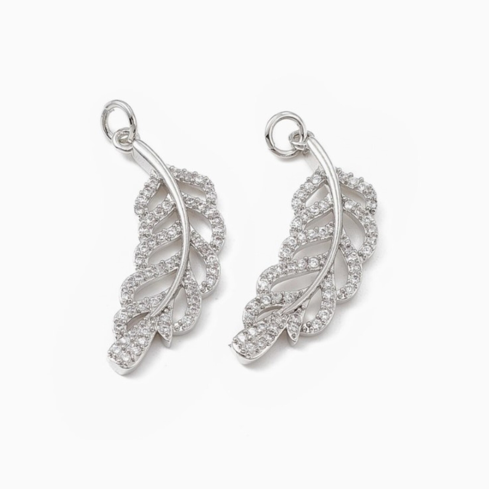 The Charm Bar Company *Charm Bar · Silver · Gem Tropical Leaf