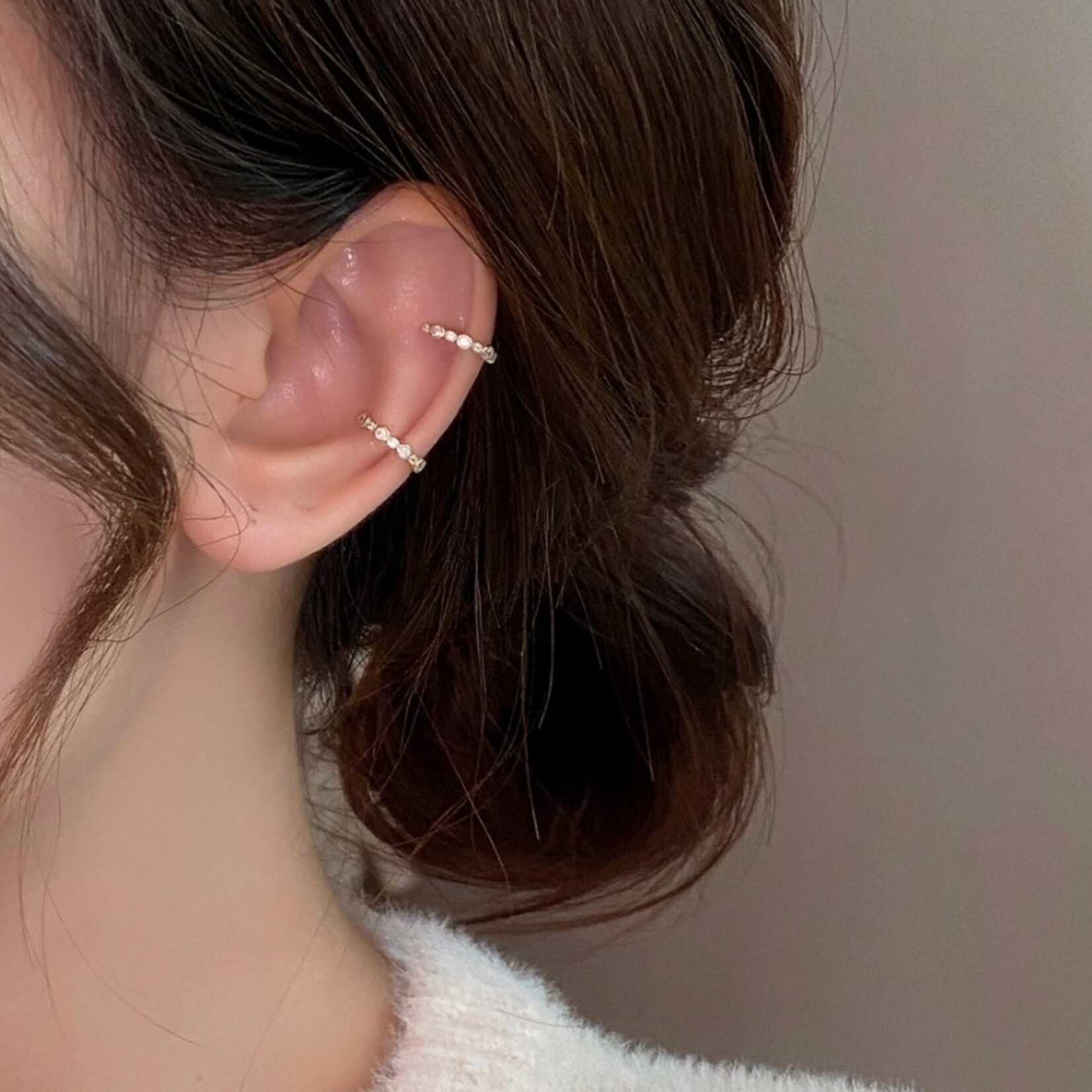 Happyzzzsu Diamond Ear Cuffs · Silver