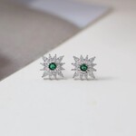 Happyzzzsu Emerald Flowers Stud Earrings · Silver